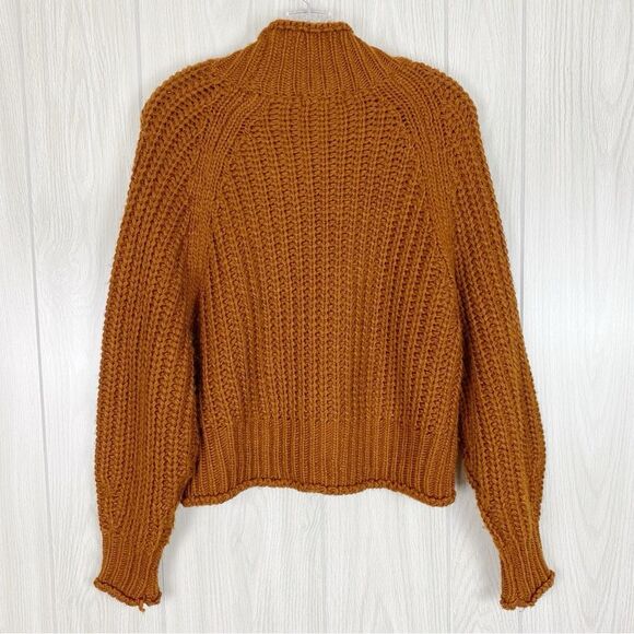 H&M | Burnt Orange Cropped Mock Neck Knit Sweater Size Small - Picture 2 of 10